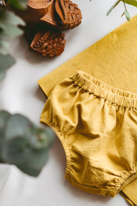bloomersy dla dziewczynki handmade na lato do kompletu z tuniką lilen