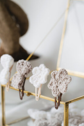 spineczki do włosów z włóczki handmade lilen