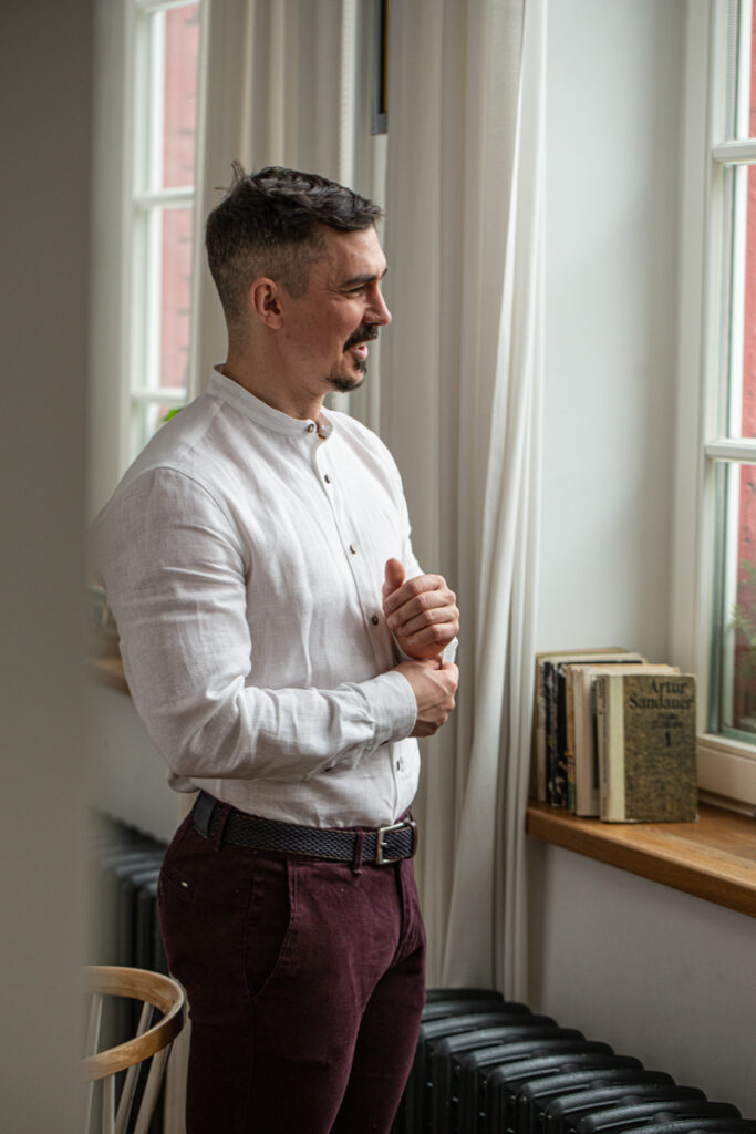 lniana-koszula-meska-ze-stojka-lilen lniana koszula męska ze stojką elegancka lilen