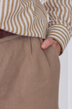 Lniane bermudy damskie mocca - obrazek 8